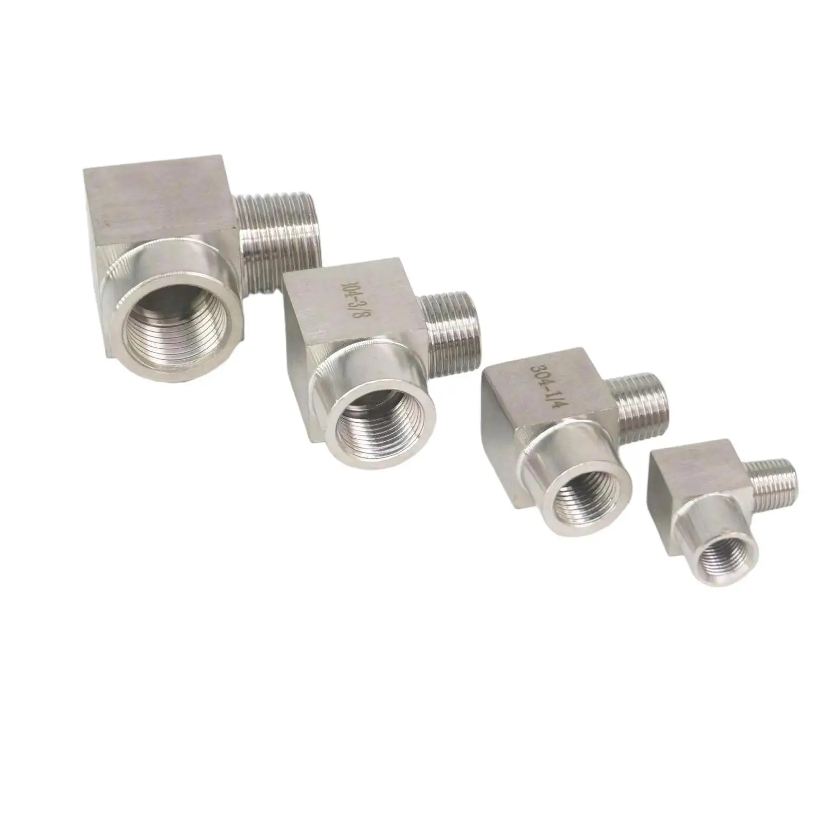 

1/8" 1/4" 3/8" 1/2" 3/4" BSPP Female To BSPT Metric Thread Male Elbow 90 Deg 304 Stainless Steel Pipe Fitting Adapter 357 PSI