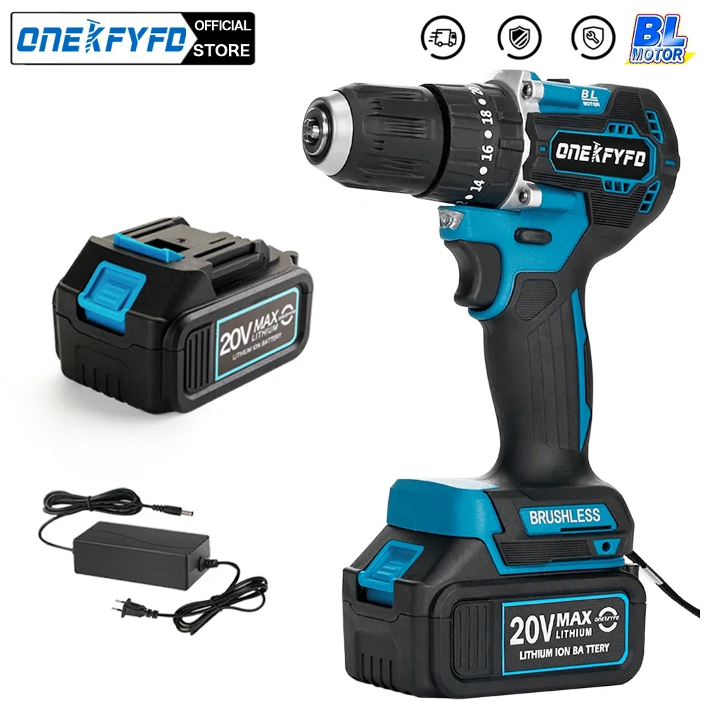 

3 in 1 Brushless Cordless Electric Impact Drill Hammer 10mm 20+2 Torque Electric Screwdriver Power Tools for Makita 18V Battery