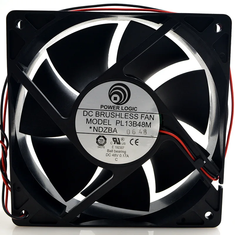 POWER LOGIC PL13B48M DC 48V 0.17A 120x120x38mm 2-Wire Server Cooling Fan