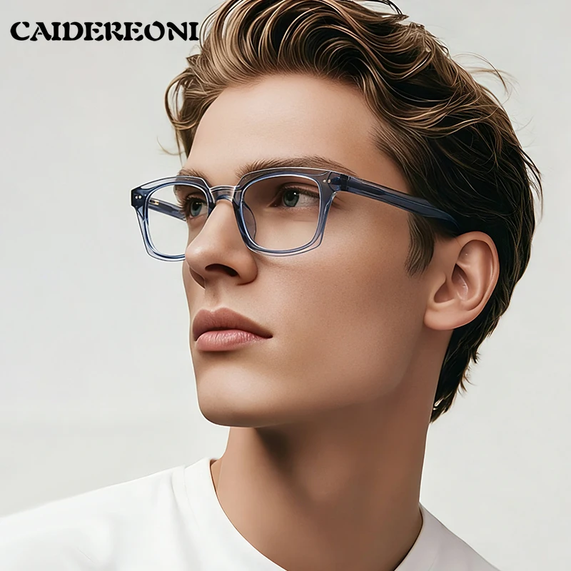 CAIDERONI lunettes carrées rétro, lunettes de lecture Anti-lumière bleue personnalisables, prescription progressive photochromique LS084