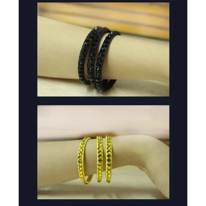 Customized 3 Natural Diamond Latin Dance Kid Adult Blackpool Competition Bracelet National Standard Dance Performance Black