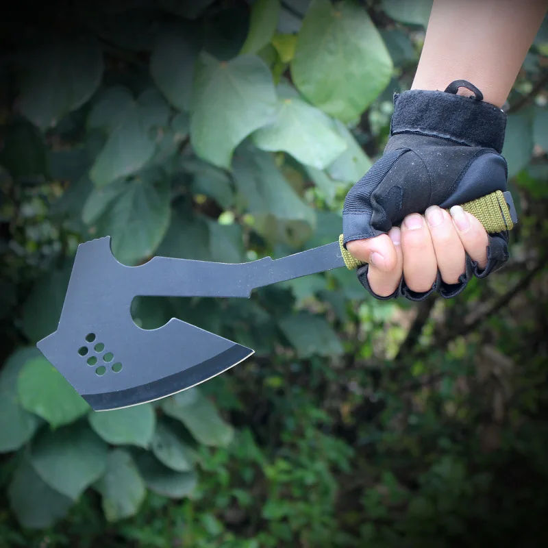 Hacha táctica multifuncional para acampar al aire libre, hacha para registro de fuego, hacha para carpintería montada en vehículo