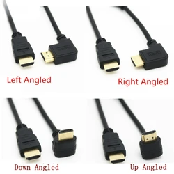 HD A Male To HDMI-compatible A Male Down Up Left Right Angled 90 Degree Male HD Extension Cable HD 1.4v Angle Cable 50CM 1.5M