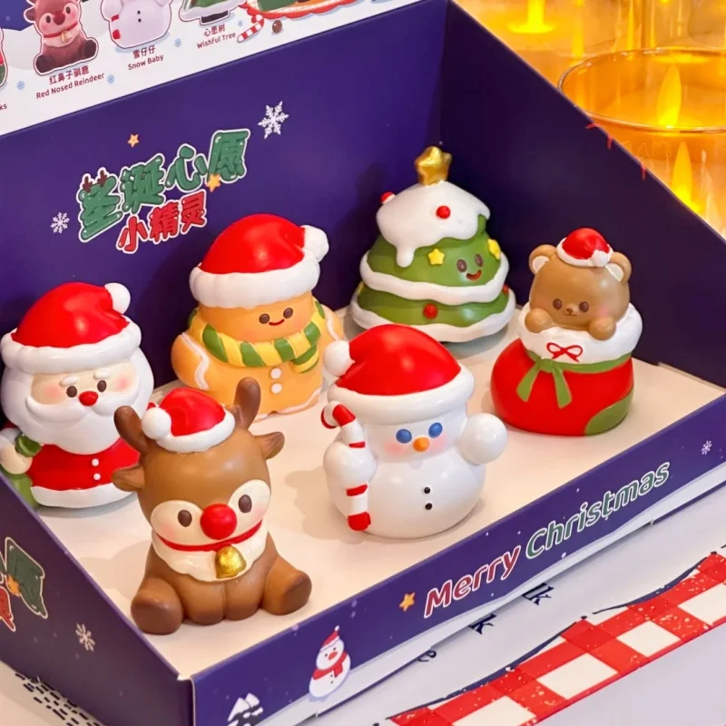 

Рождественское пожелание, эльф, глухая коробка, модный декор для рабочего стола, исцеляющая серия, офисная композиция, игрушка в подарок для хобби