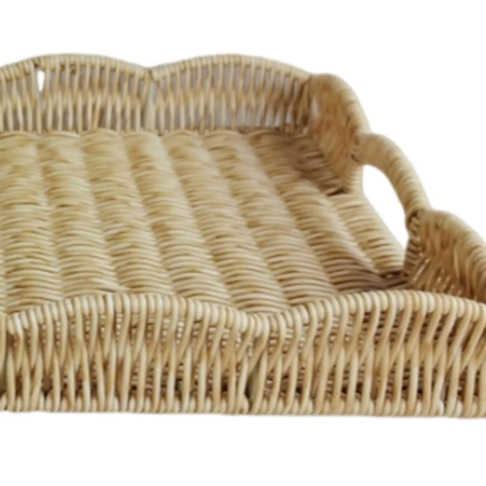 Woven Kitchen Storage Basket Table Organizer for Coffee Table Desk Kitchen