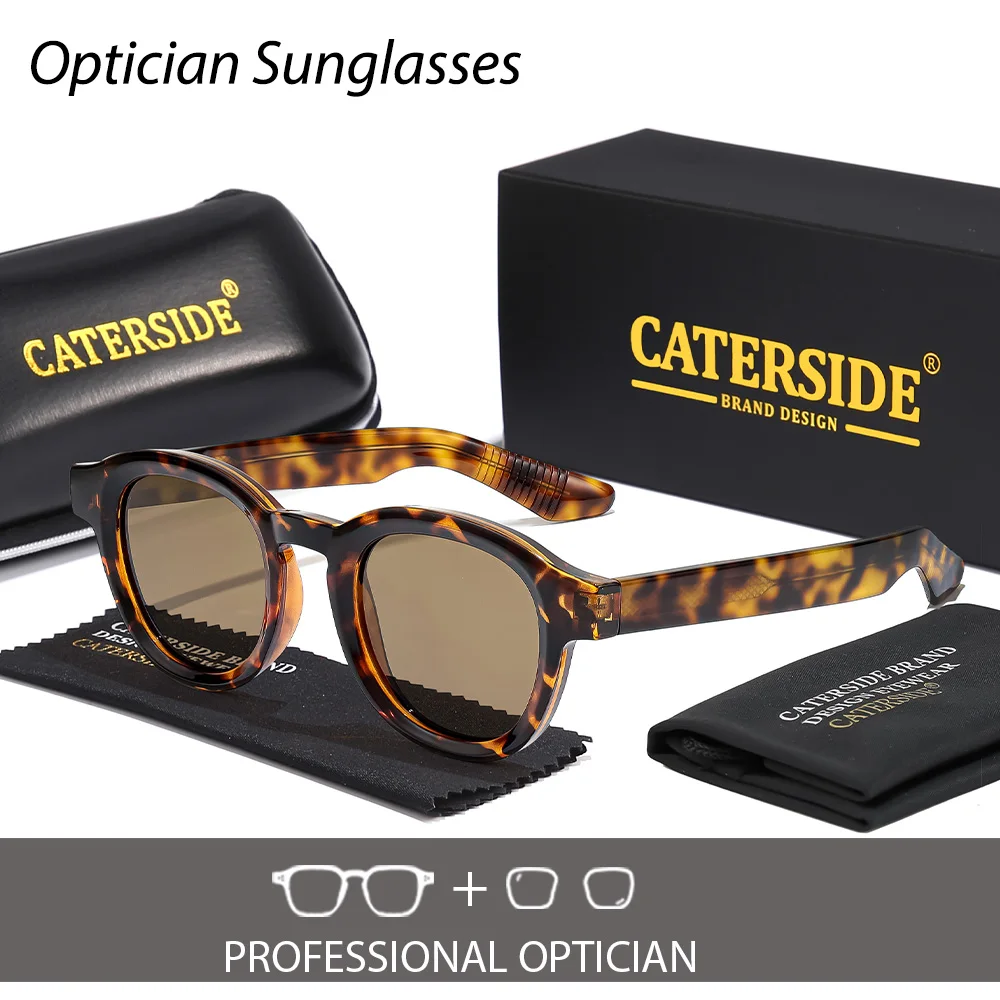 

CATERSIDE Men's Acetate Optical Sunglasses Round Lenses Prescription Glasses Women's Outdoor Myopia Hyperopia Driving Glasses
