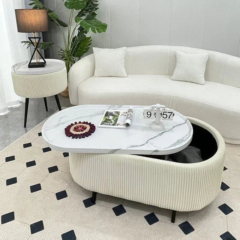 Plateau Table basse design moderne ovale petite Table d'appoint de rangement nordique minimaliste Unique Tavolo Acciaio Inox meubles de maison