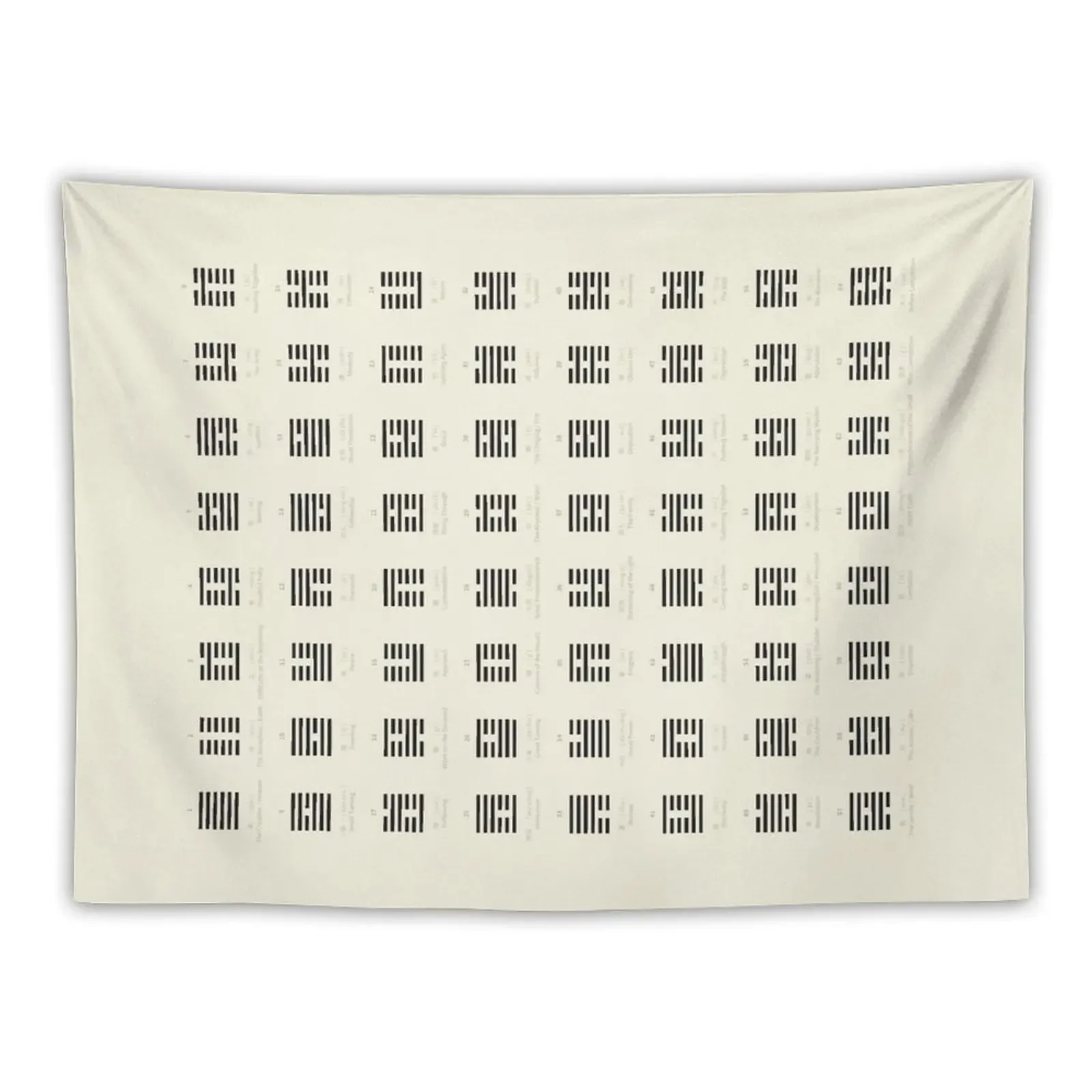 I Ching Chart With 64 Hexagrams (King Wen sequence) Tapestry Home Decorating Bathroom Decor Tapestry