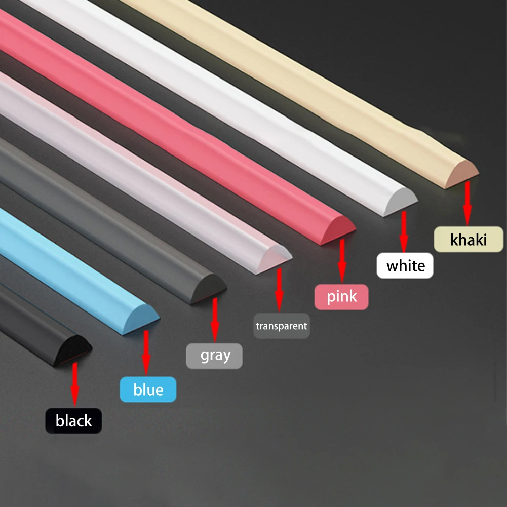 Silicone Seal Strip para Retenção do Banheiro, Seco e Molhado Separação, Barreira de Água, Pia e Banheira Acessórios e Peças