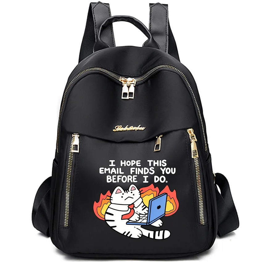 

Сумка-рюкзак женская с принтом «Милый сердитый кот», в стиле Харадзюку, для путешествий, учебы, для девочек-подростков и студенток, в стиле High Street