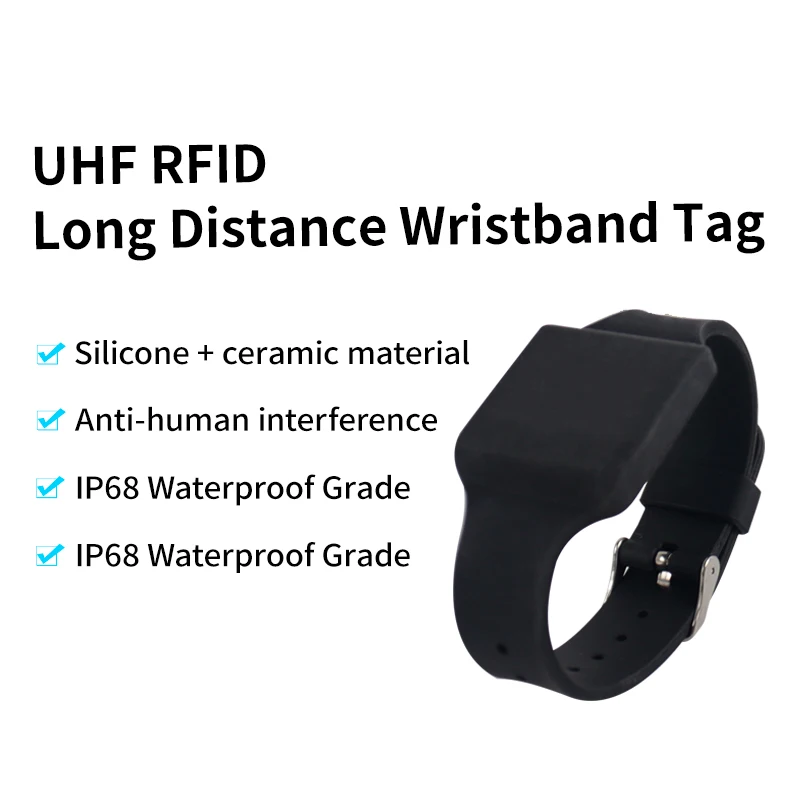 UHF RFID Ceramic Remote Wristband Tag Made Of Waterproof Silicone Material, Customizable For Warehouse Management
