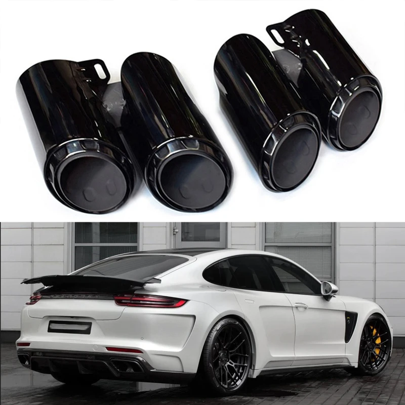 

For Porsche Panamera 971 2017 2018 2019 2020 2021 Car Exhaust diffuser Systems Nozzle for muffler Pipe Tailpipe Stainless Steel