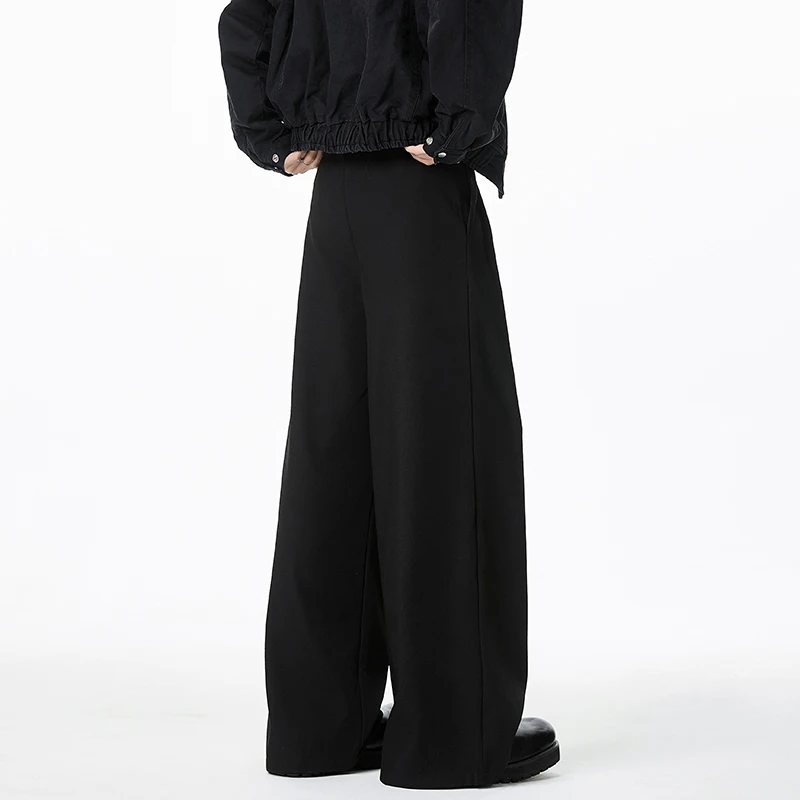 Luzhen 2025 nova moda original elegante perna larga calças casuais dos homens bonito de alta qualidade cor sólida roupas jy3124