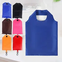 Bolsa de compras para mujeres y hombres, Color sólido, ecológica, plegable, reutilizable, portátil, bolso de hombro de poliéster para viajes y comestibles