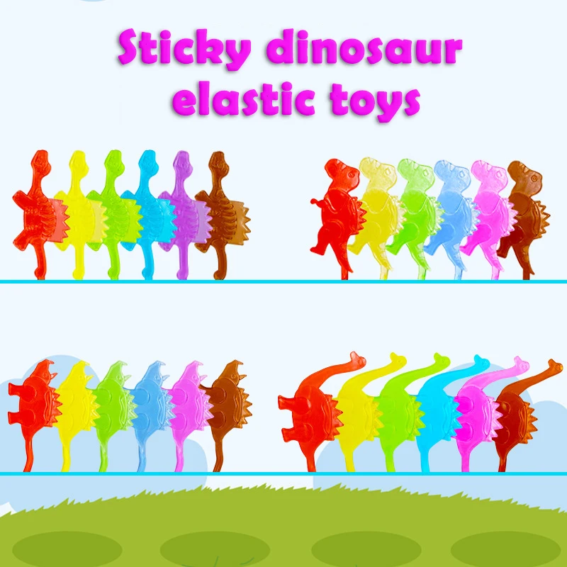 New Cartoon Sticky Dinosaur Toys Funny Sticky Animals Wall Climbing Stress Relief Toys Children Wacky Tinker Toys Holiday Gifts