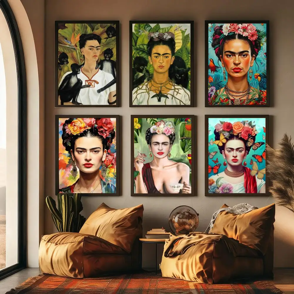 Art F-frida Kahlo Painting Calligraphy High-Quality Cotton Canvas Poster Wall Art for Living Room Modern Coffee House Decor