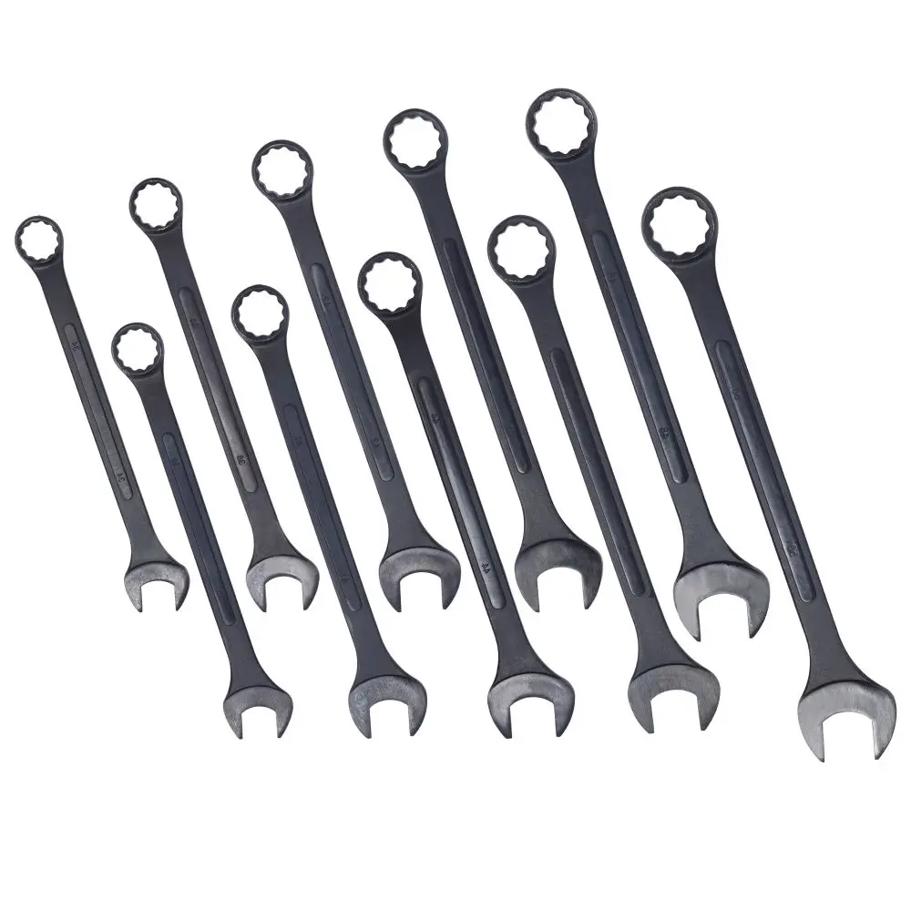 

Metric Jumbo Combination Wrench Set Extra Large,10 PC Metric Black-Oxide Jumbo Combo Wrench Set 34-50mm with pouch