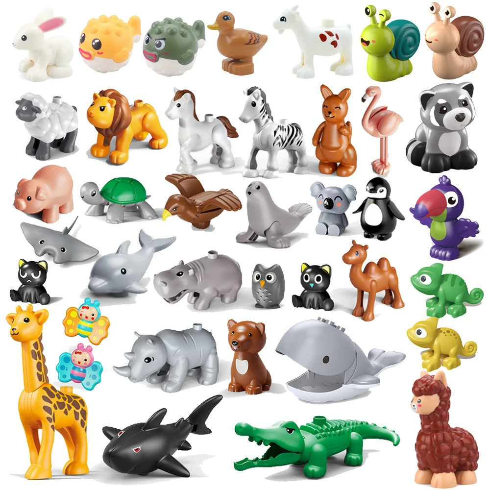 

Большой мультяшный аксессуар для животных, сцена, строительный блок, зоопарк, улитка, морской конек, рыба-фугу, черепаха, коала, коза, кролик, игрушка «сделай сам», подарок Z1