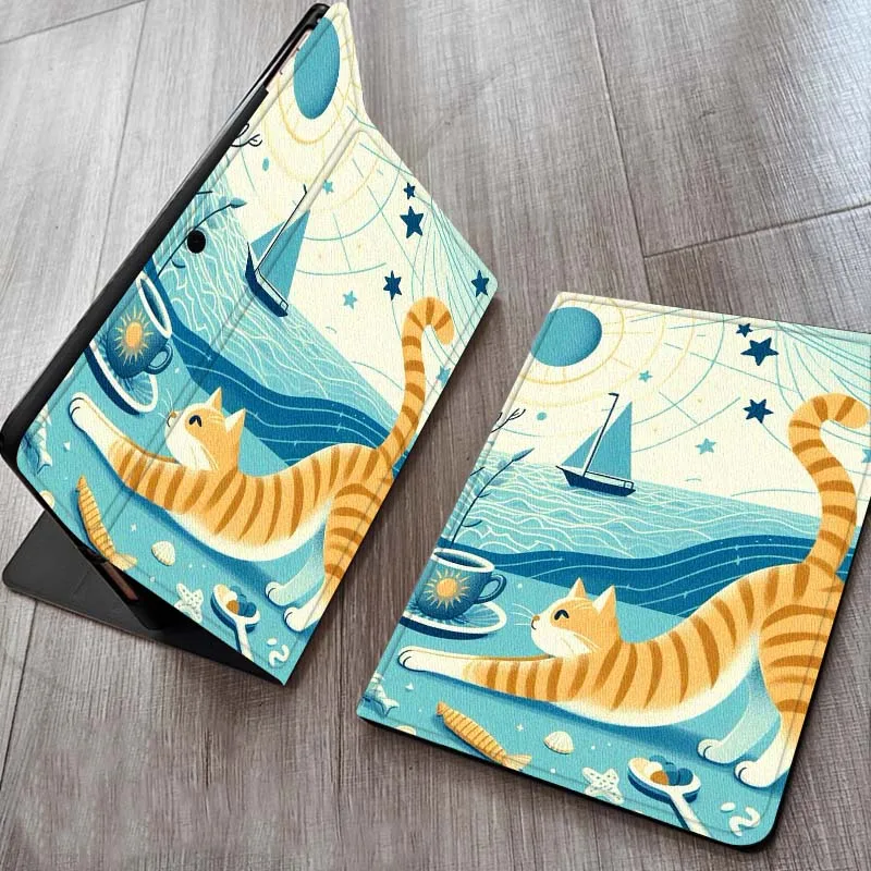 

Cute Funny Cat Illustration For OPPO Realme Pad Air X 10.36 11 Inch Tablet Case
