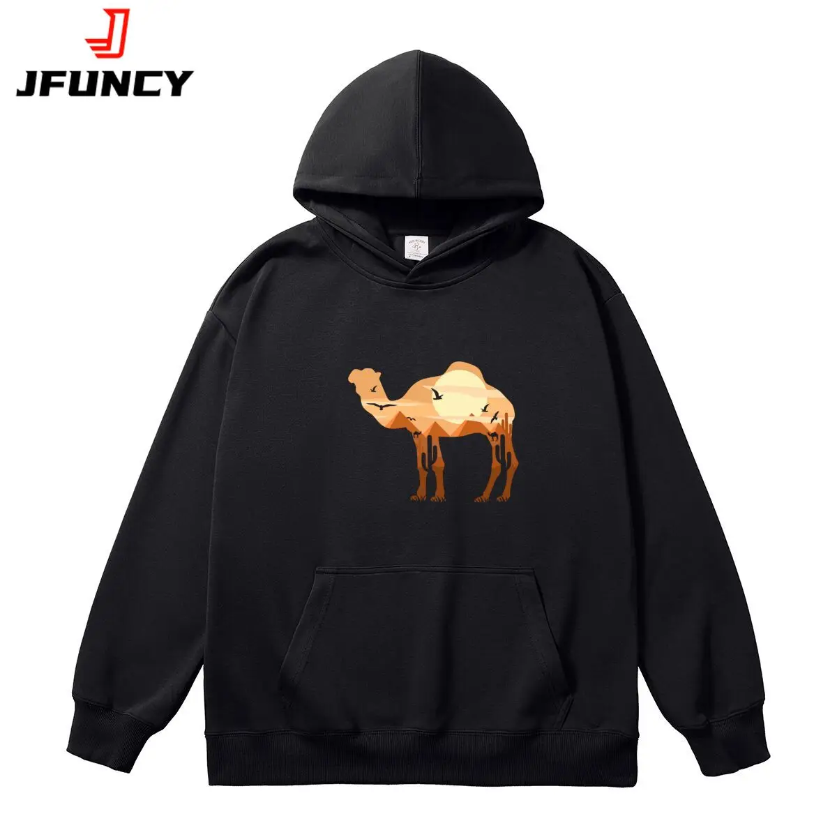 

Women's Hoodies Oversized Women Sweatshirt Desert Camel Graphic Hooded Pullover Female Classic Autumn Thick Sportswear