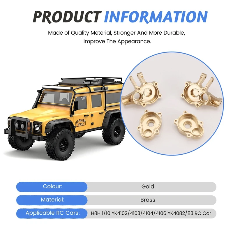 RC Car Upgrade Brass Front Steering Cup Kit For MJX H8H 1/10 YK4102 YK4103 YK4104 YK4106 YK4082 RC Car Upgrade Part