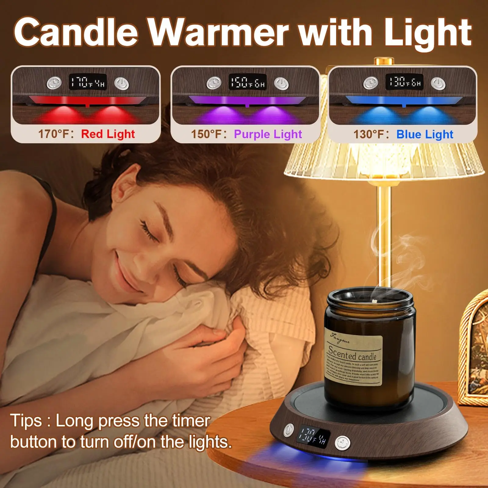 110V/220V Coffee Mug Warmer Timing Cup Heater Hot Tea Maker Heating Pad Warmer Coaster LED Lights Beverage Tea Milk Warmer 50W