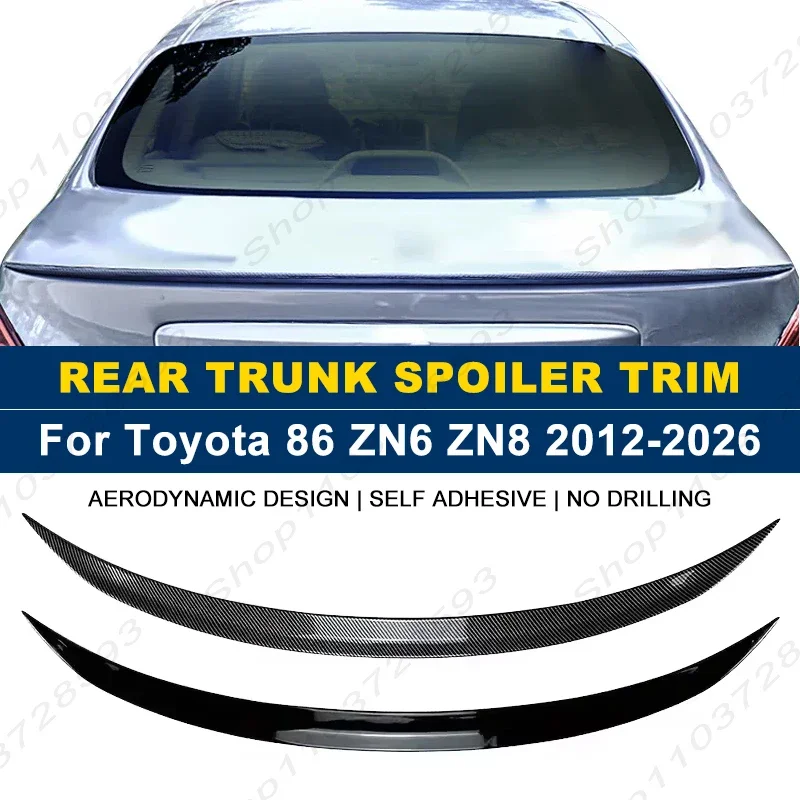 For Toyota 86 ZN6 ZN8 2012-2026 Car Rear Trunk Boot Spoiler Wing Lip Body Kits Gloss Black Soft Plastic Exterior Accessories