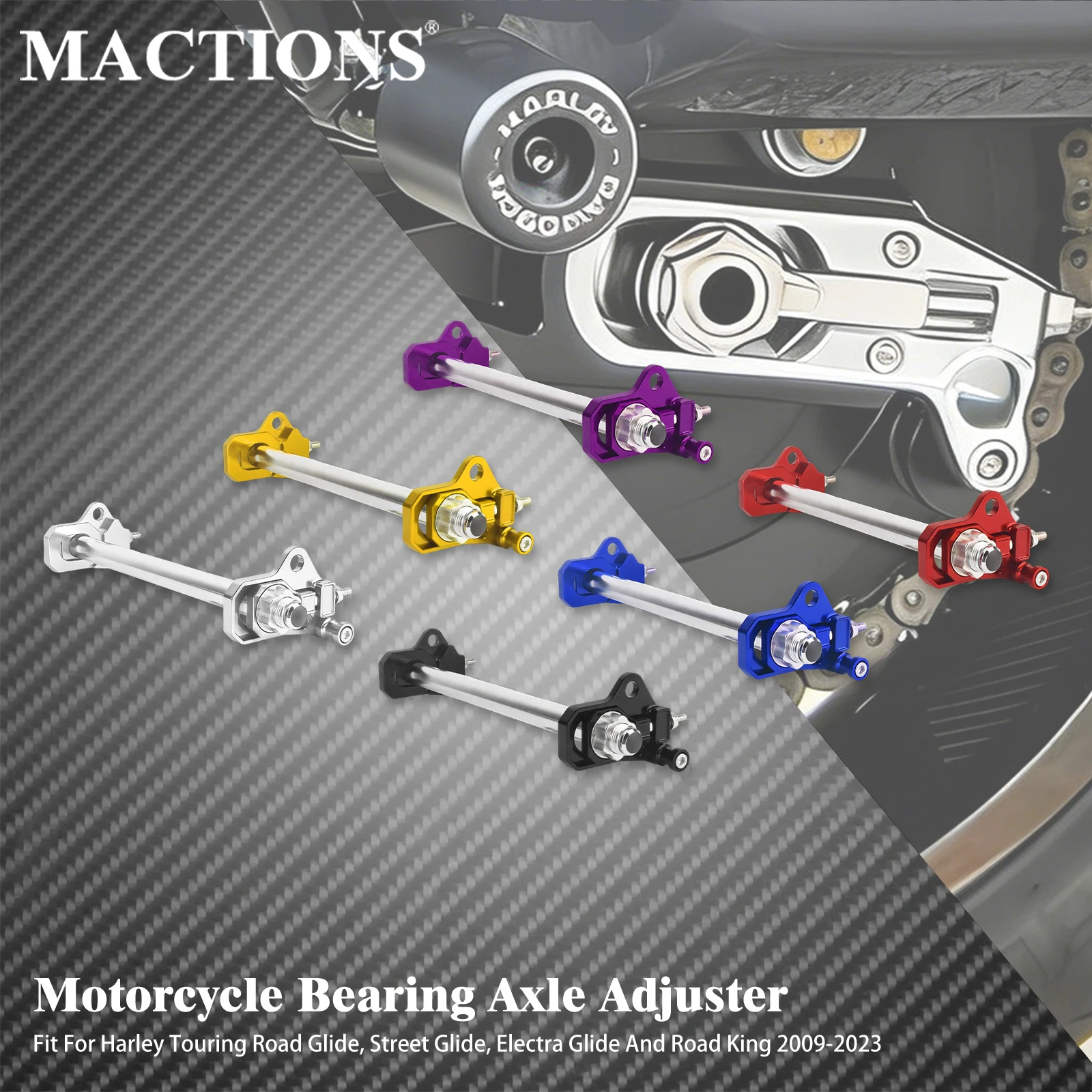 

Motorcycle Rear Bearing Axle Adjuster kit Aluminum For Harley Touring Road Street Electra Glide Road King Ultra Limited 2009-Up