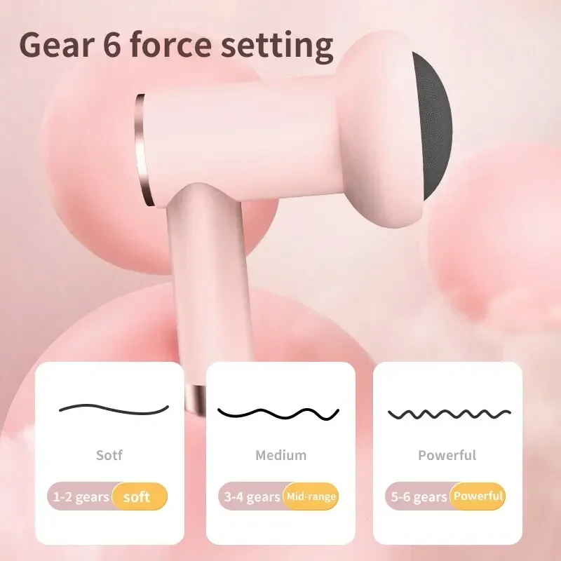 New Massage Gun Wireless Charging Fat Pushing Machine Handheld Portable Massage Stick Neck, Waist, Shoulder Kneading Pink White