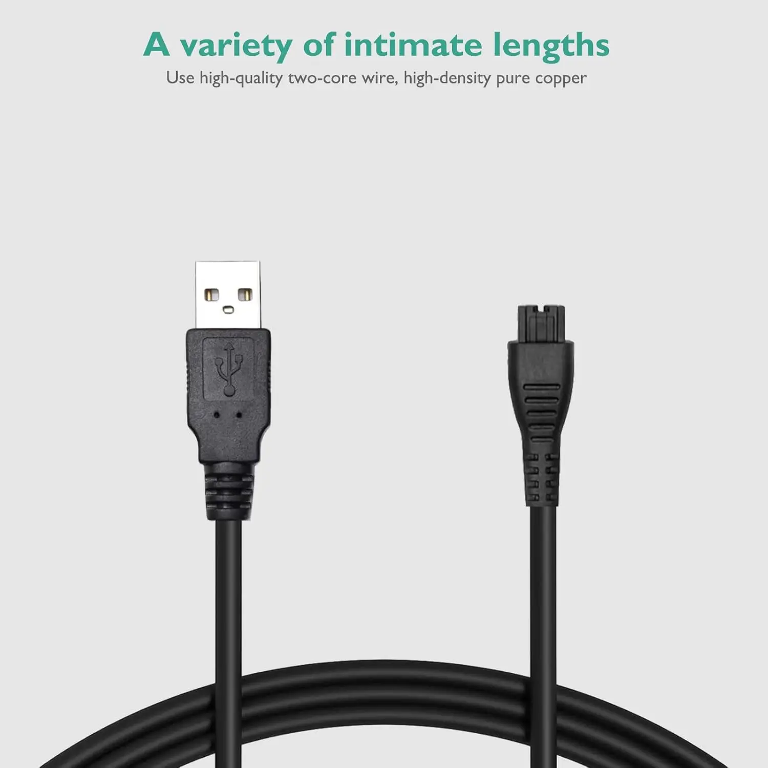 Cabo carregador compatível com barbeador Remington XR7000 HC4250 HC5870 HC5950 PG6171 PF7500 PF7600 PF7855 XR1400 Substituição PA-0510