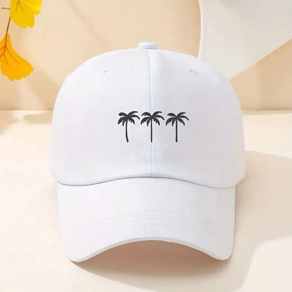 Streetwear Baseball Cap Fashion Korean Style Trendy Print Coconut Sun Visor Breathable Peaked Cap Baseball Hat Unisex