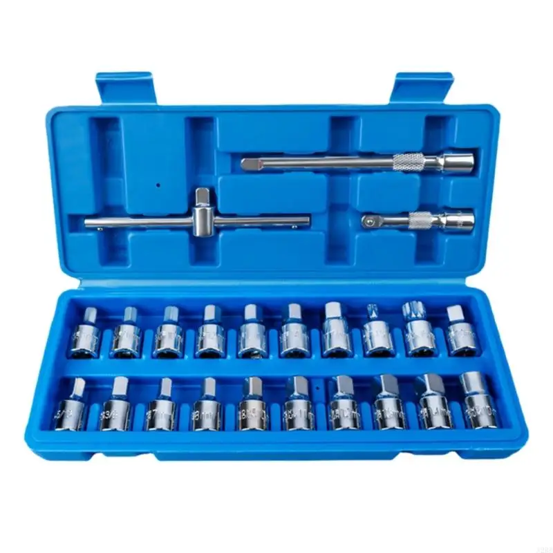 23Pcs Oil Drain Plug Socket Set With 3/8Inch Square Drive For Various Car Model A2BB