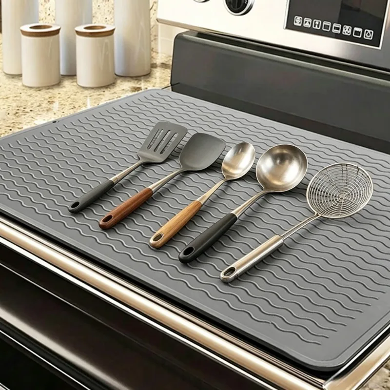 Silicone Stove Top Cover Mat, Heat Resistant Cooktop Protector,  Induction Stovetop Protection Mat, Prevent Scratches & Spills
