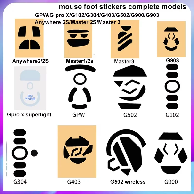 

for compatible Mouse Foot Stickers 3M Foot Pad parts G302/G303/G304/G402/G403/G502/G602/G703/G900/G903/G-PRO/G Pro X Superlight