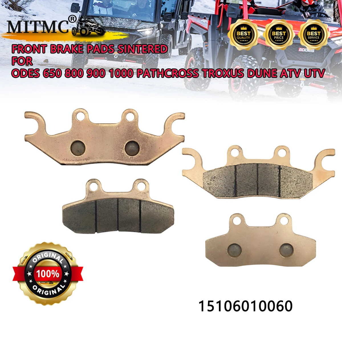 4PCS Front Brake Pads Sintered For Odes 650 800 900 1000 Pathcross Troxus Dune ATV UTV Quad 17006010060