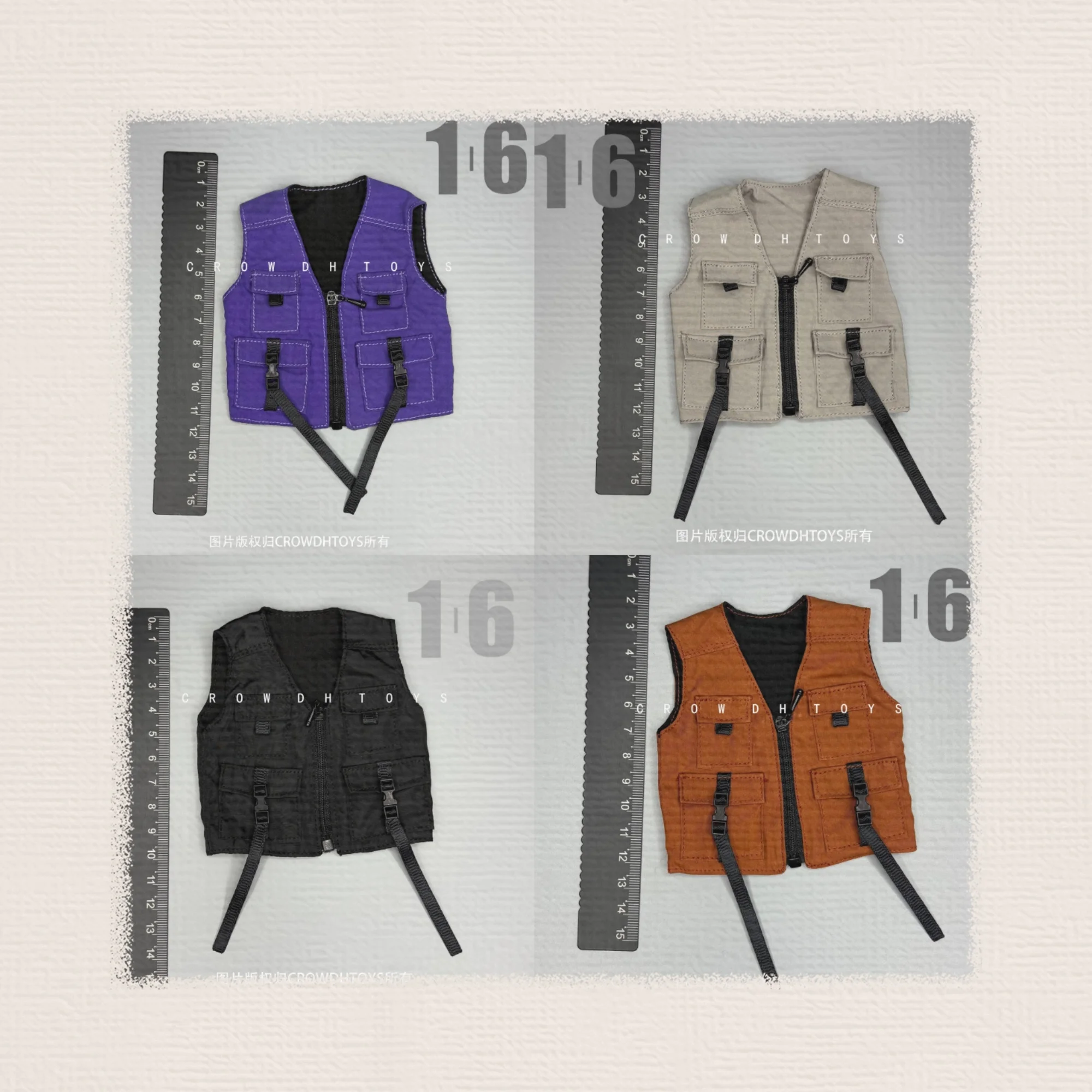 【Clothing Only】CROWDHTOYS 1/6 Scale Fashion Versatile Trendy Sleeveless Functional Vest For 12inchs Soldier Action Figures Body