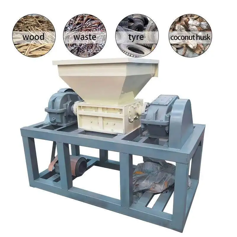 Double Shaft Used Tire Metal Wood Paper Plastic Shredder Crusher Machine Hine