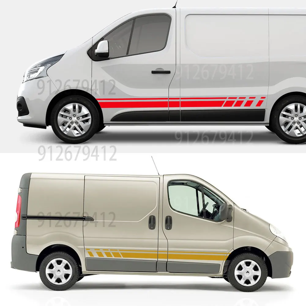 

For Renault Trafic Vauxhall Opel Vivaro Nissan NV300 Fiat Talento Camper Car Stickers Van Motorhome Vinyl Decal Accessories 2PCS