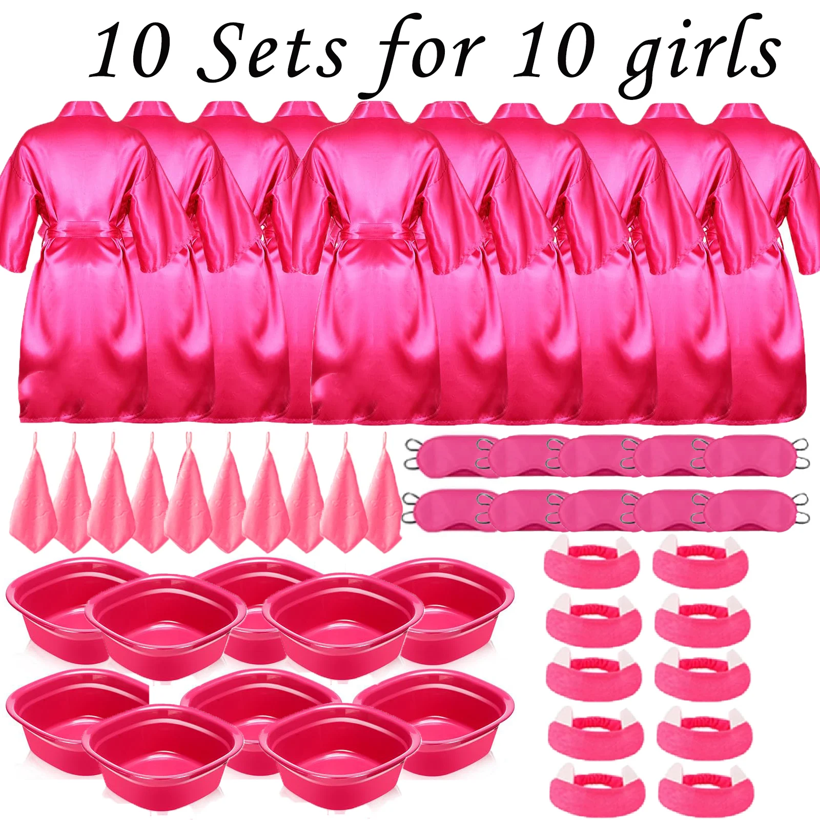 6-18 Sets Meisjes Spa Party Gewaden Kid Spa Kimono Satijnen Gewaad Slumber Partij Jassen Feestartikelen Kit Spa verjaardagsfeestje Gunsten