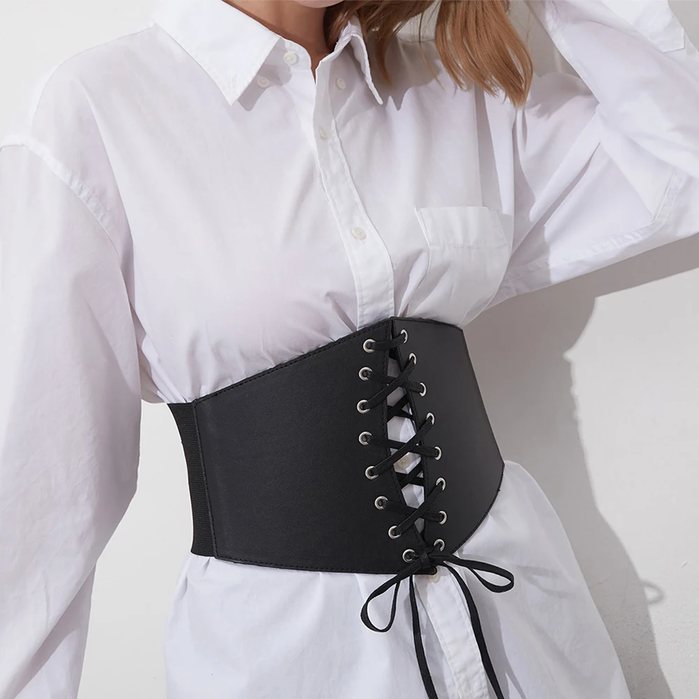 حزام مشد عريض للنساء من البولي يوريثان قابل للتعديل بأربطة وحزام خصر واسبي للاستخدام اليومي للحفلات #2