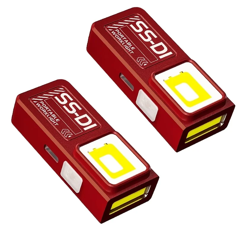 Mini latarka LED COB, ładowana przez USB, przenośna lampa robocza z magnesem, do użytku na zewnątrz, na wędrówki, wędkowanie, latarnia awaryjna. — 2