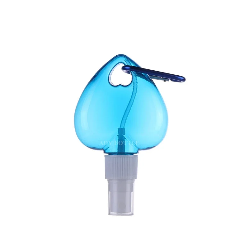 50ml Empty Spray Bottle Love Hook Spray Bottle Refillable Plastic Carabiner Hook Bottle Atomizer Perfume Travel Accessories