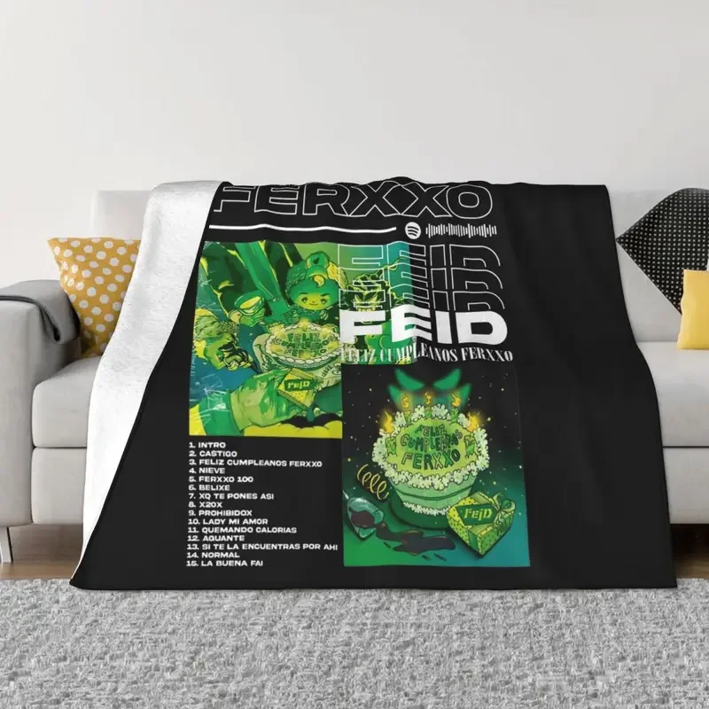 Feid Ferxxo Rapper Blankets Fleece Autumn/Winter Multifunction Super Warm Throw Blanket for Bedding Outdoor Rug Piece