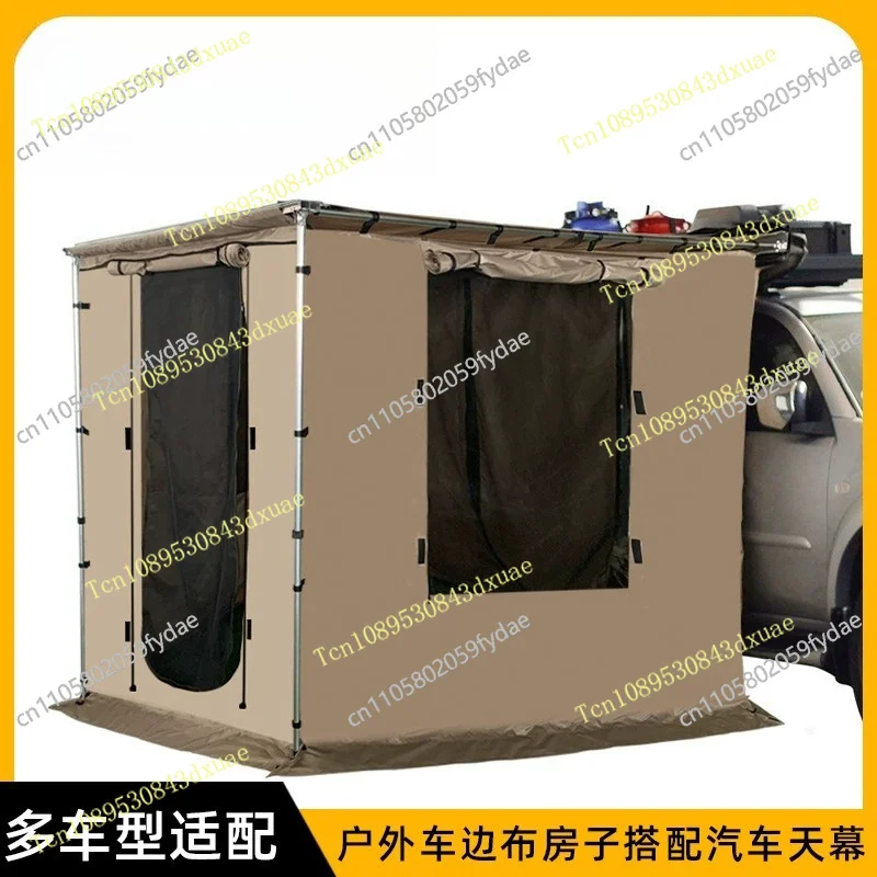 The Car Side Tent House, Outdoor Camping, Self-driving Tour, Car Side Shelter with Car Canopy Sunshade