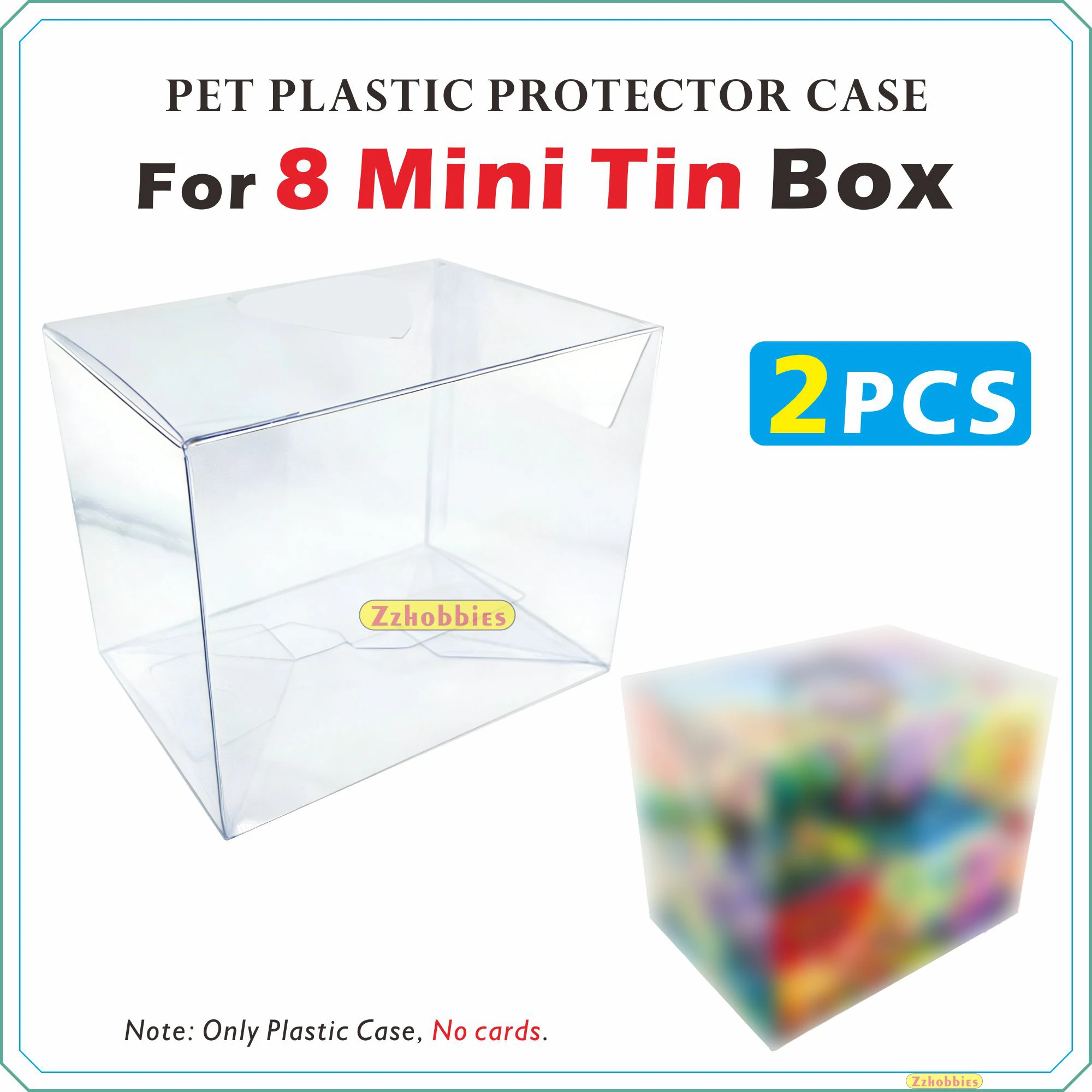 2PCS PET Plastic Protector Case For 8 Mini Tin Box | For 10 Mini Tin Box【0.6mm Thick】