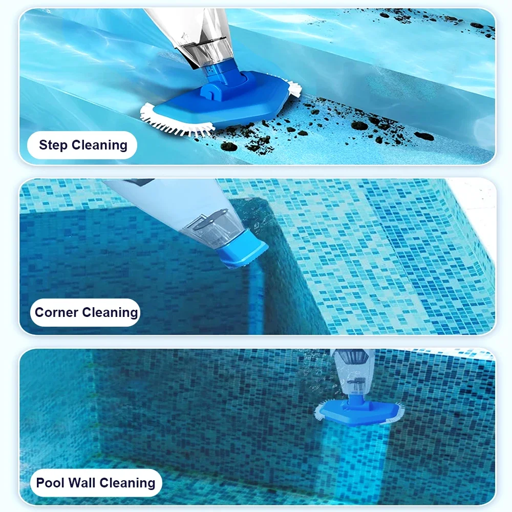 Cordless Pool Vacuum Cleaner Backyard Cleaning Machine for Algae And Dirt Removal Lightweight Portable Pool Sweeper