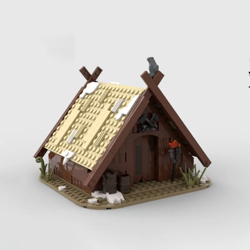 Juego de montaje creativo de 312 piezas, bloques de construcción de Casa vikinga Medieval MOC, juguete educativo DIY, regalo de vacaciones Ideal para todos A