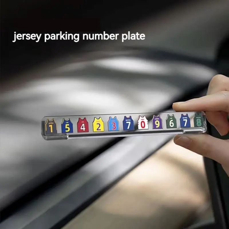 Basketball jersey pattern car temporary parking sign creative car phone number plate personalized car interior decoration