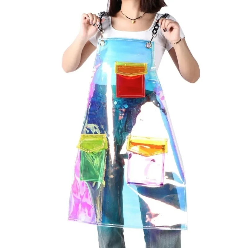 

TPU Clear Transparent Apron Waterproof House Accessories Kitchen Hair Salon Washable Plastics Overol Barber Shop Fashion Apron
