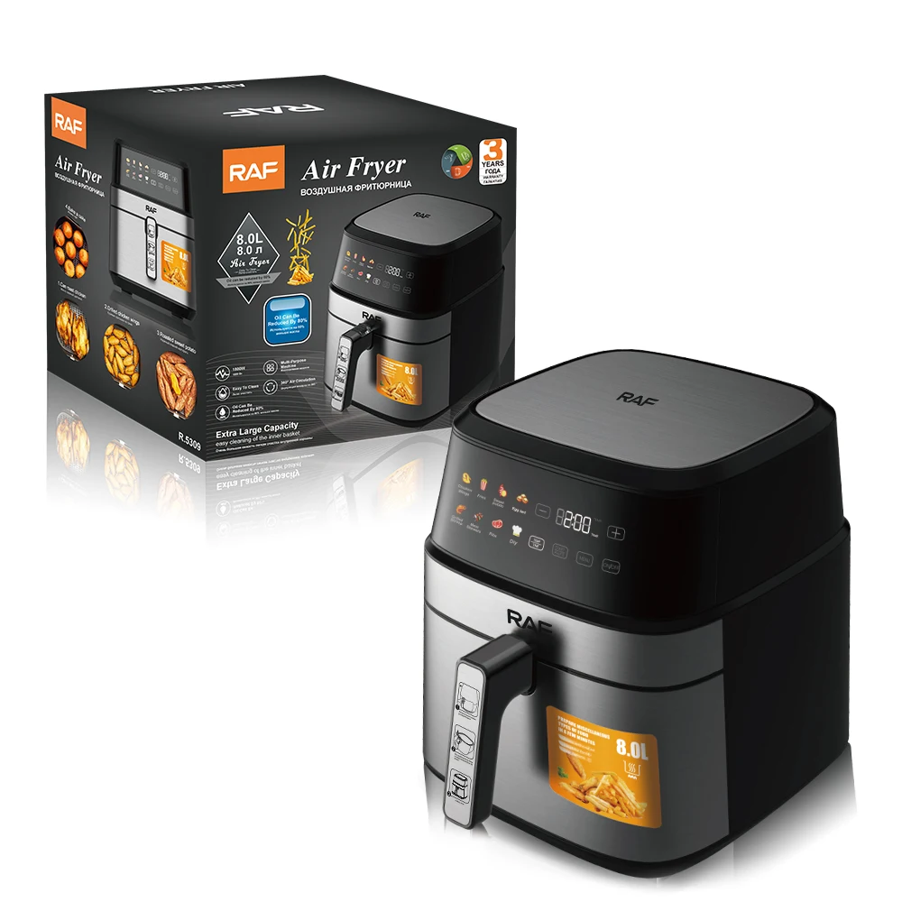 다기능 전기 에어프라이어 6.5L 요리기구 기름 없이 튀김 터치스크린 스마트 디지털 360도 뜨거운 공기 순환